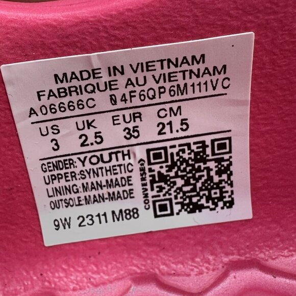 Converse Taylor All Star Play Lite CX Kids size 3 Pink Rubber Shoes - Picture 8 of 8